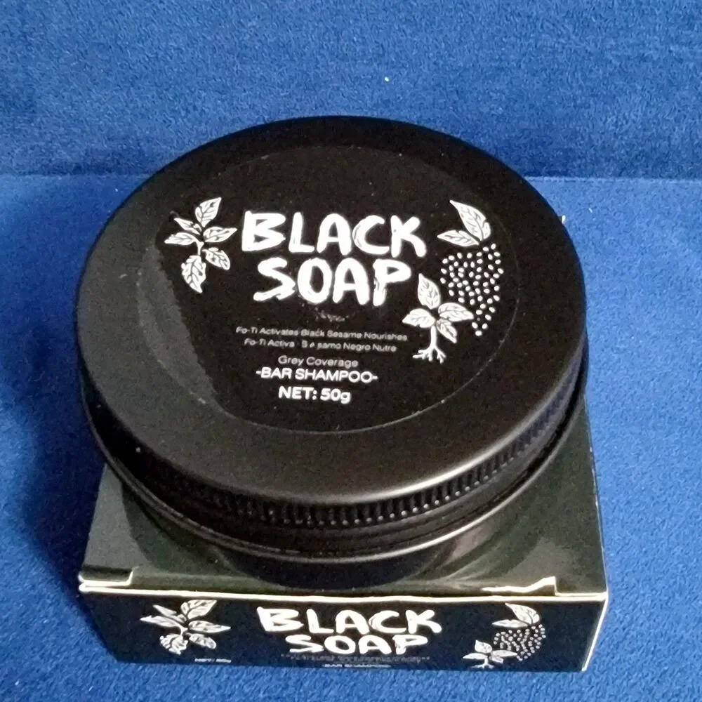 Black Soap Fo-Ti  Activa Shampoo Bar for Hair Grey Coverage
